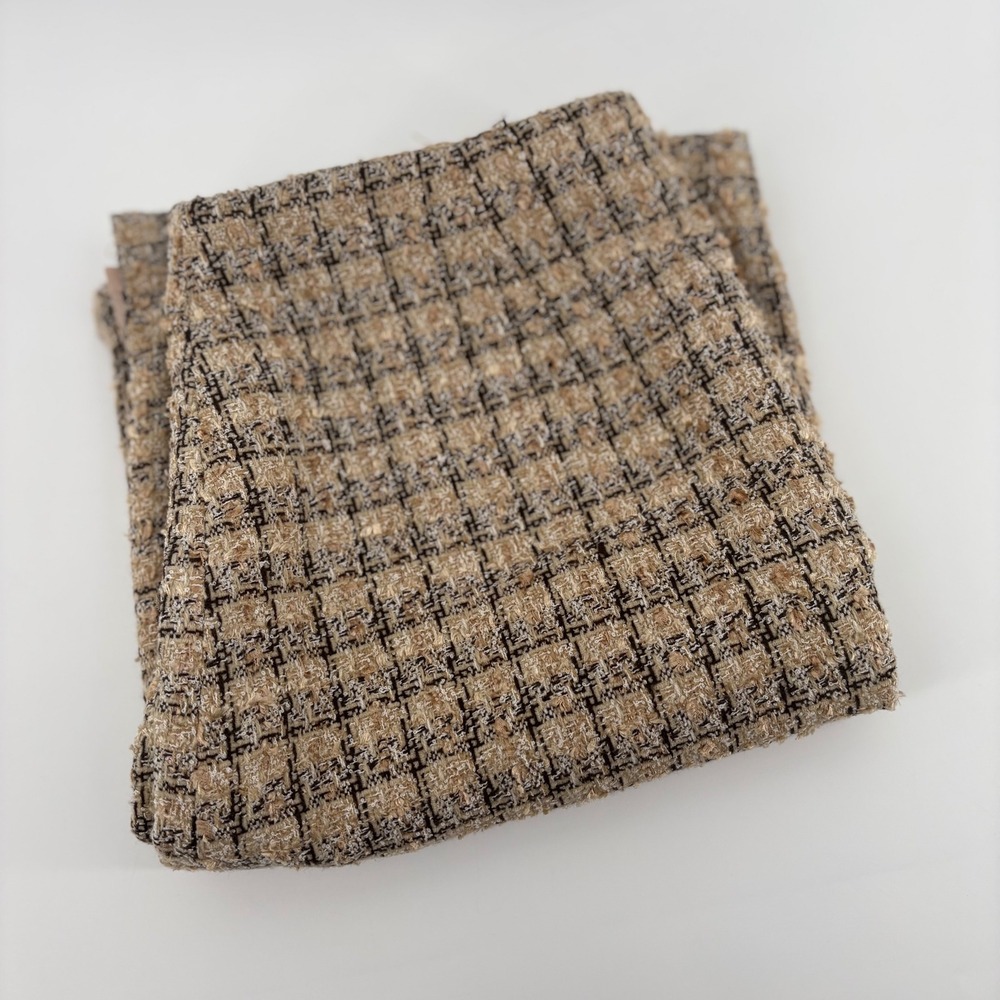 Studio C Women's‎ Size 10 Plaid Tweed Knee Length Skirt Tan Brown Black